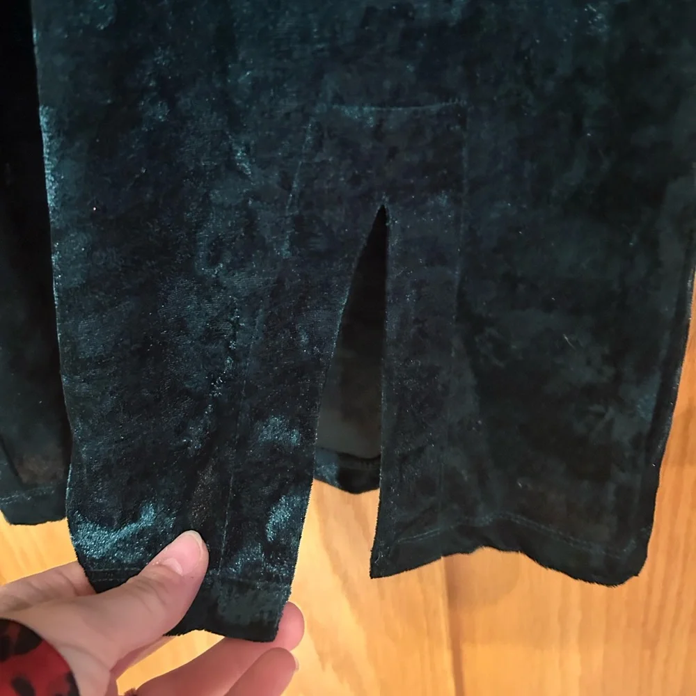 Classic Long-Sleeve Velvet Bodycon Dress -‎ Dark Green M